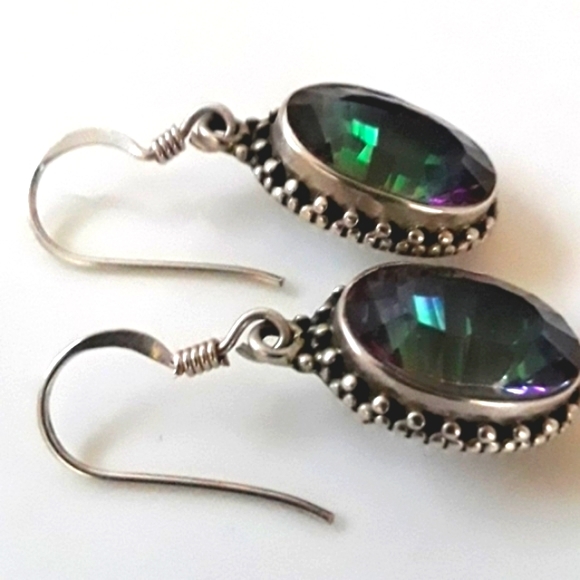MYSTIC TOPAZ SILVER EARRINGS - Picture 3 of 8